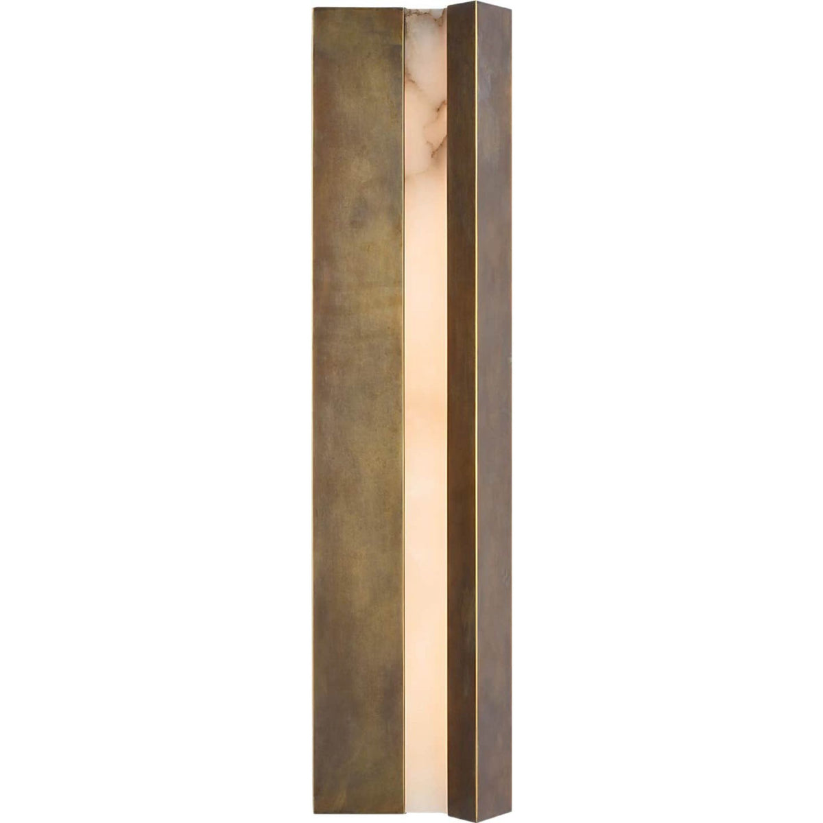 Anne-Marie Barton Austera 32" Sconce in Mottled Brass with Alabaster W8" x H32" x E3.25"