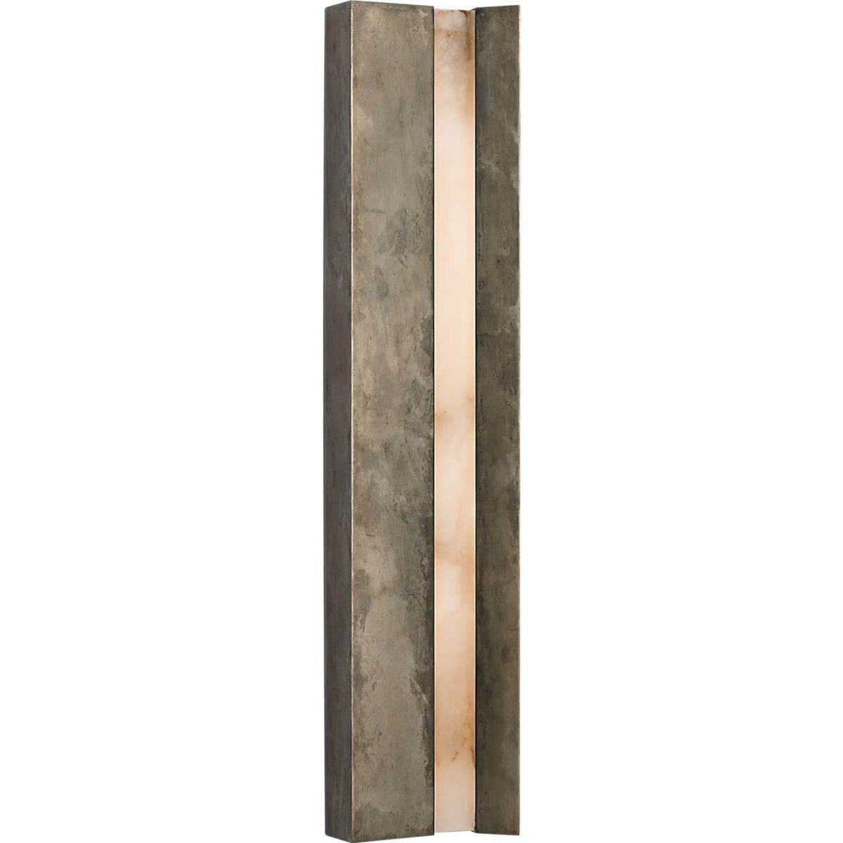 Anne-Marie Barton Austera 32" Sconce in Mottled Pewter with Alabaster W8" x H32" x E3.25"