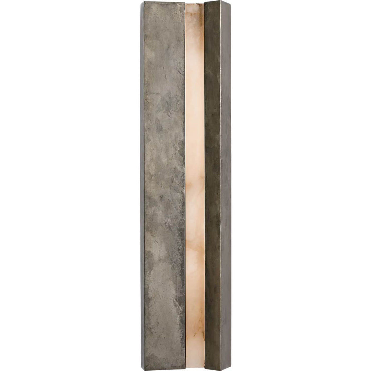 Anne-Marie Barton Austera 32" Sconce in Mottled Pewter with Alabaster W8" x H32" x E3.25"
