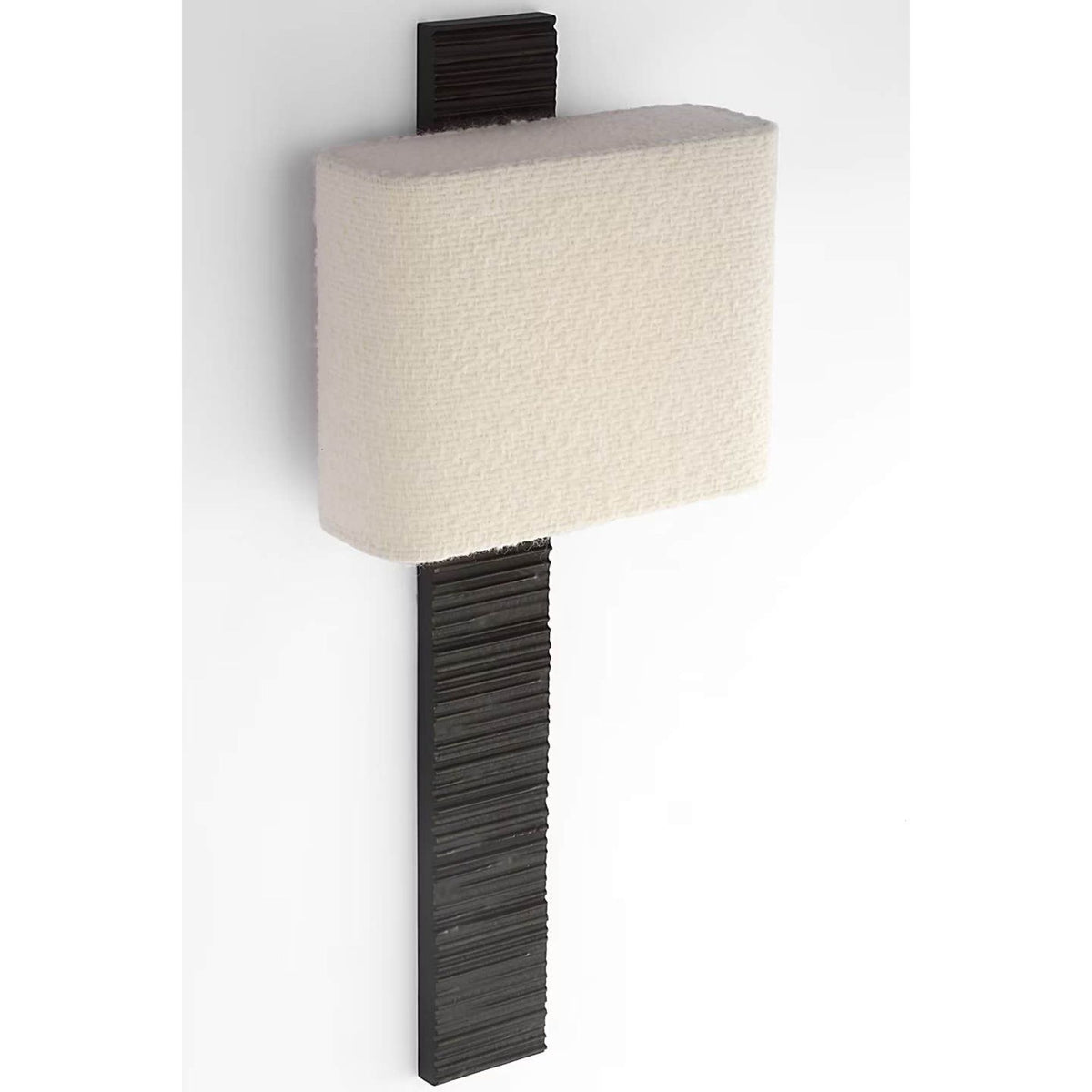 Anne-Marie Barton Fumar 23" Tail Sconce in Ridged Carbon with Bouclé Shade W9.5" x H23.25" x E4"