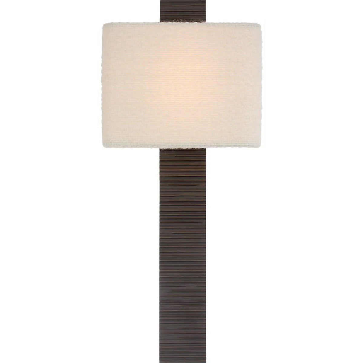 Anne-Marie Barton Fumar 23" Tail Sconce in Ridged Carbon with Bouclé Shade W9.5" x H23.25" x E4"
