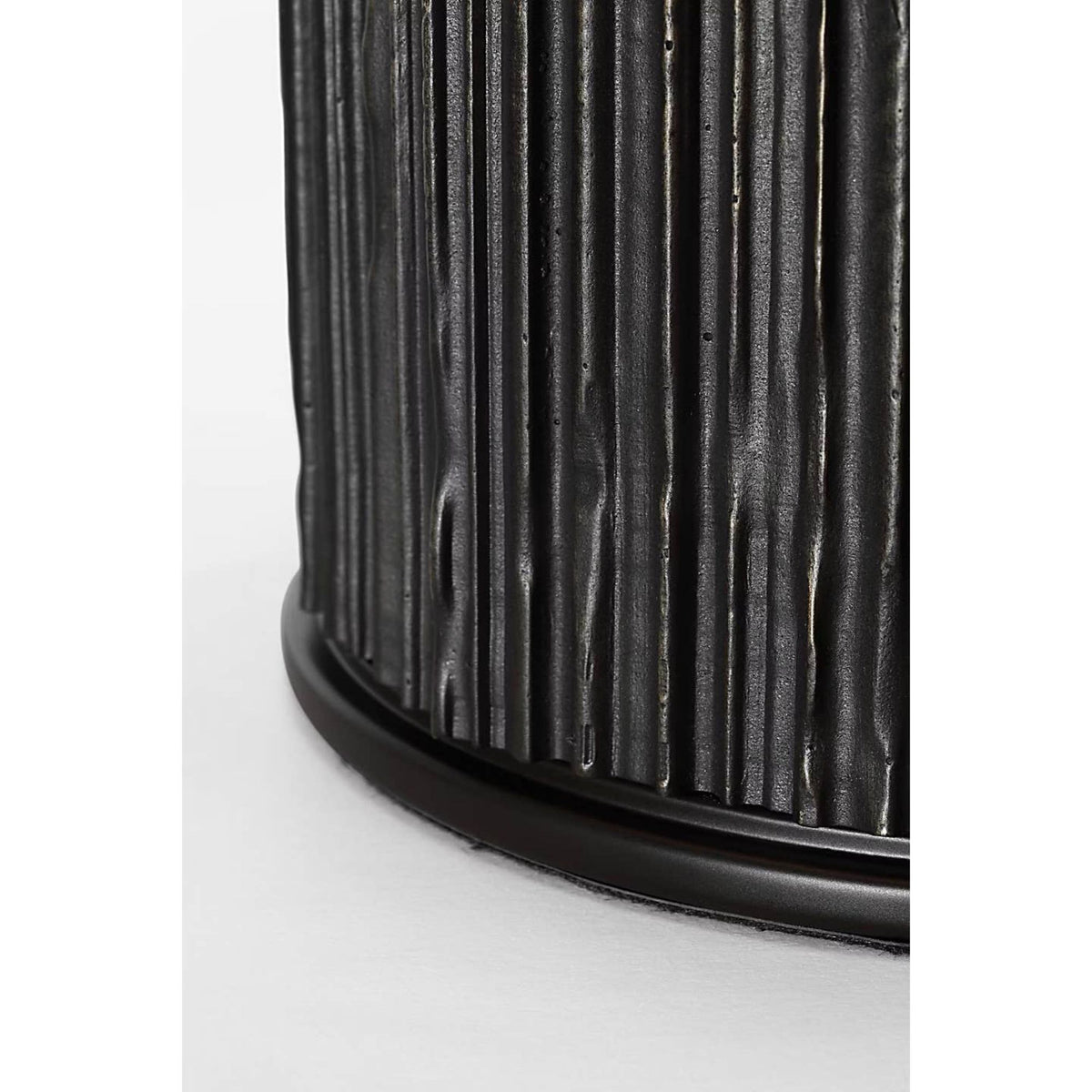 Anne-Marie Barton Fumar 18" Table Lamp in Ridged Carbon with Bouclé Shade W11" x H17.5"