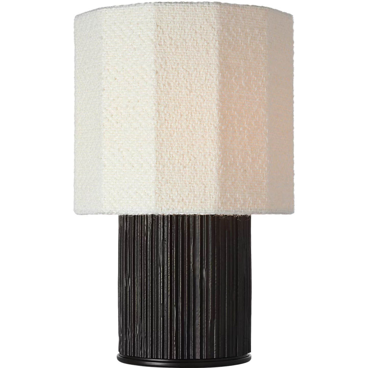 Anne-Marie Barton Fumar 18" Table Lamp in Ridged Carbon with Bouclé Shade W11" x H17.5"