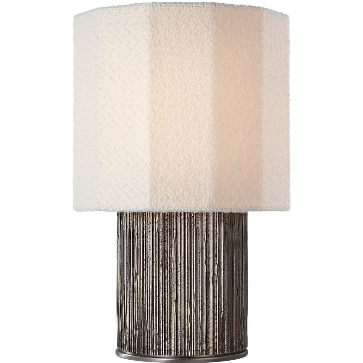 Anne-Marie Barton Fumar 18" Table Lamp in Ridged Graphite with Bouclé Shade W11" x H17.5"