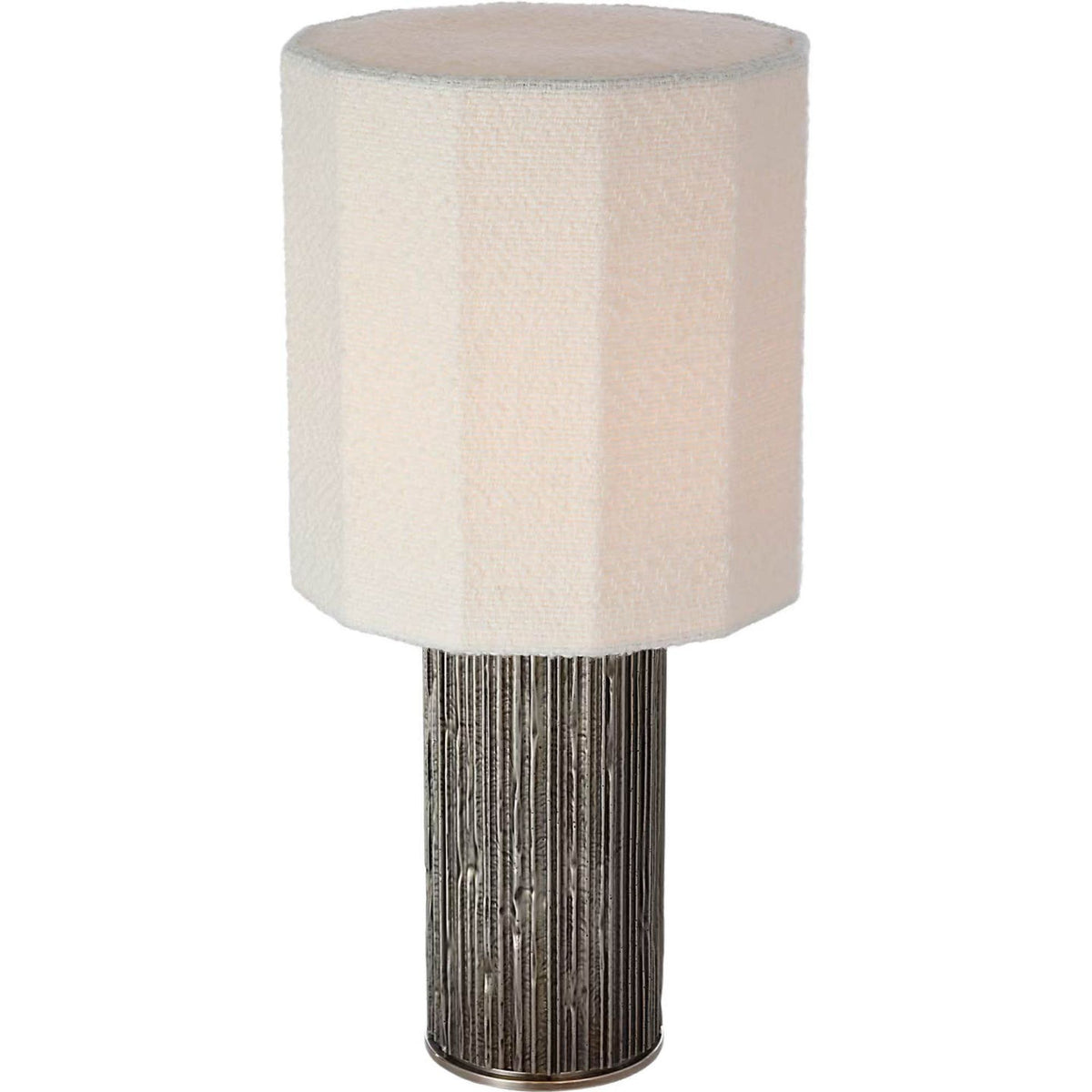 Anne-Marie Barton Fumar 24" Table Lamp in Ridged Graphite with Bouclé Shade W11" x H23.5"