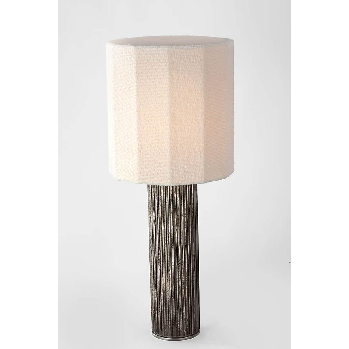 Anne-Marie Barton Fumar 29" Table Lamp in Ridged Graphite with Bouclé Shade W13.5" x H29"