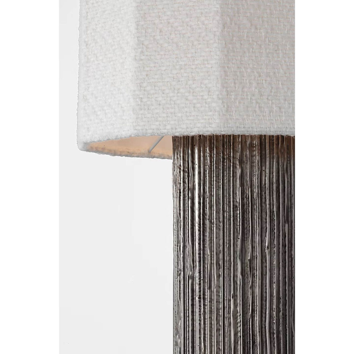 Anne-Marie Barton Fumar 29" Table Lamp in Ridged Graphite with Bouclé Shade W13.5" x H29"