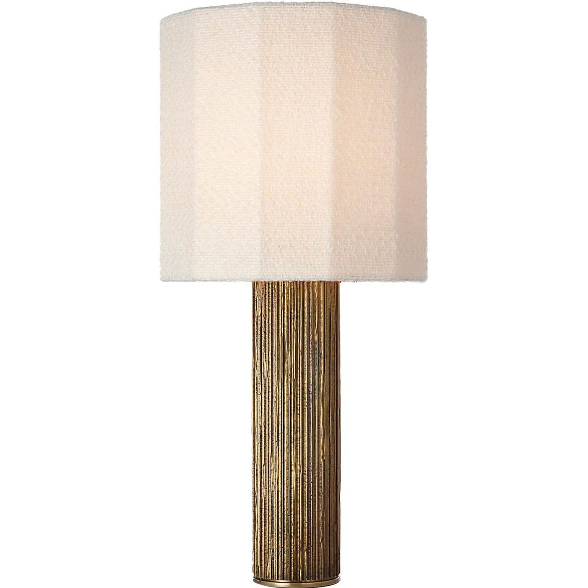 Anne-Marie Barton Fumar 29" Table Lamp in Ridged Tombac with Bouclé Shade W13.5" x H29"