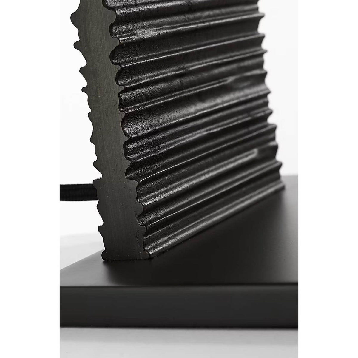 Anne-Marie Barton Fumar 34" Statement Table Lamp in Ridged Carbon with Bouclé Shade W8" x H34" x E15.5"