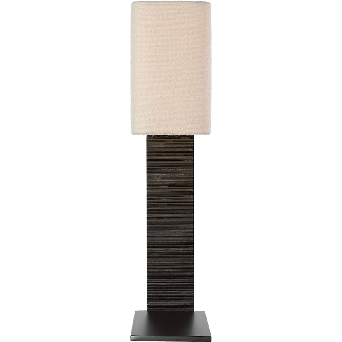 Anne-Marie Barton Fumar 34" Statement Table Lamp in Ridged Carbon with Bouclé Shade W8" x H34" x E15.5"