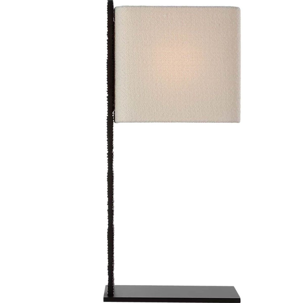 Anne-Marie Barton Fumar 34" Statement Table Lamp in Ridged Carbon with Bouclé Shade W8" x H34" x E15.5"