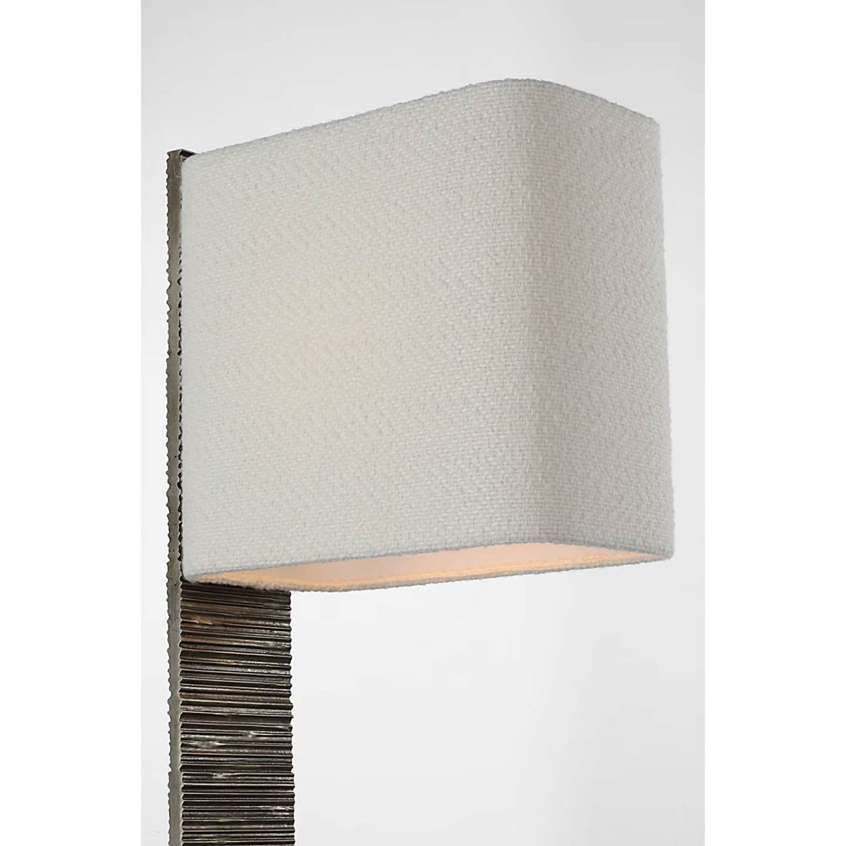 Anne-Marie Barton Fumar 34" Statement Table Lamp in Ridged Graphite with Bouclé Shade W8" x H34" x E15.5"