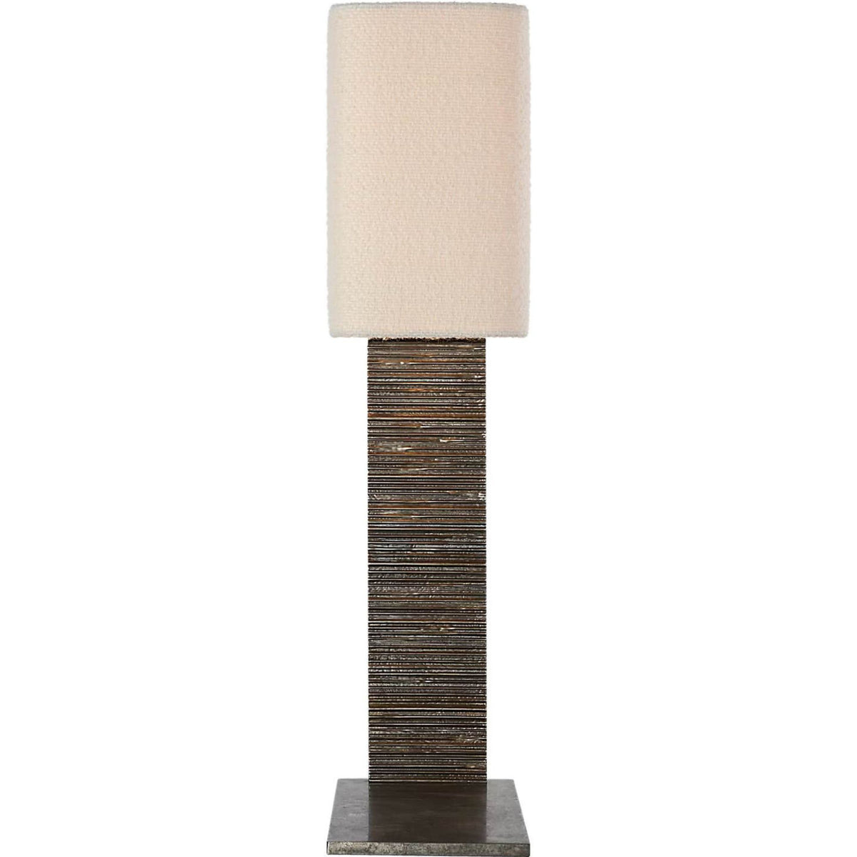 Anne-Marie Barton Fumar 34" Statement Table Lamp in Ridged Graphite with Bouclé Shade W8" x H34" x E15.5"