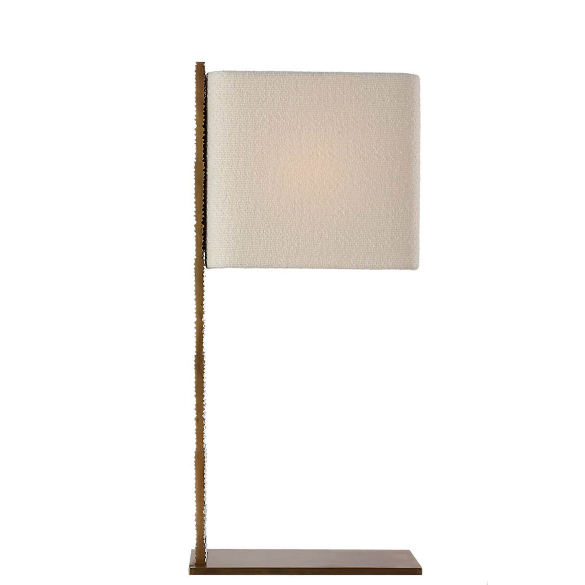 Anne-Marie Barton Fumar 34" Statement Table Lamp in Ridged Tombac with Bouclé Shade W8" x H34" x E15.5"