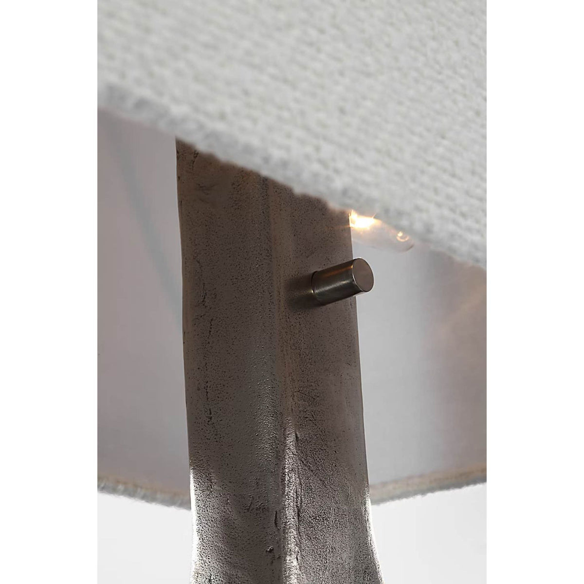 Anne-Marie Barton Terra-Forma 23" Right Table Lamp in Museum Pewter with Boucle Shade W11" x H22.75" x E20"