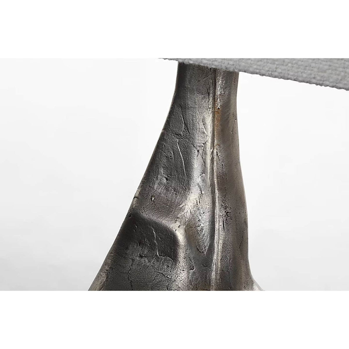 Anne-Marie Barton Terra-Forma 23" Right Table Lamp in Museum Pewter with Boucle Shade W11" x H22.75" x E20"