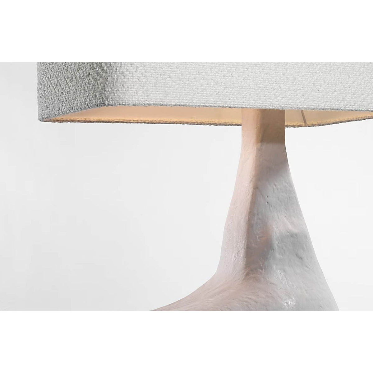 Anne-Marie Barton Terra-Forma 23" Right Table Lamp in Plaster White with Boucle Shade W11" x H22.75" x E20"