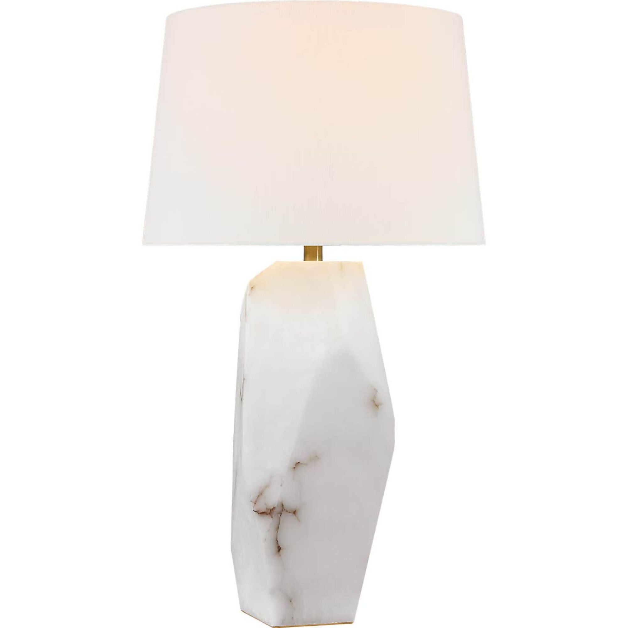 Anne-Marie Barton Crystallo 32" Faceted Table Lamp in Alabaster with Linen Shade W18" x H31.5"