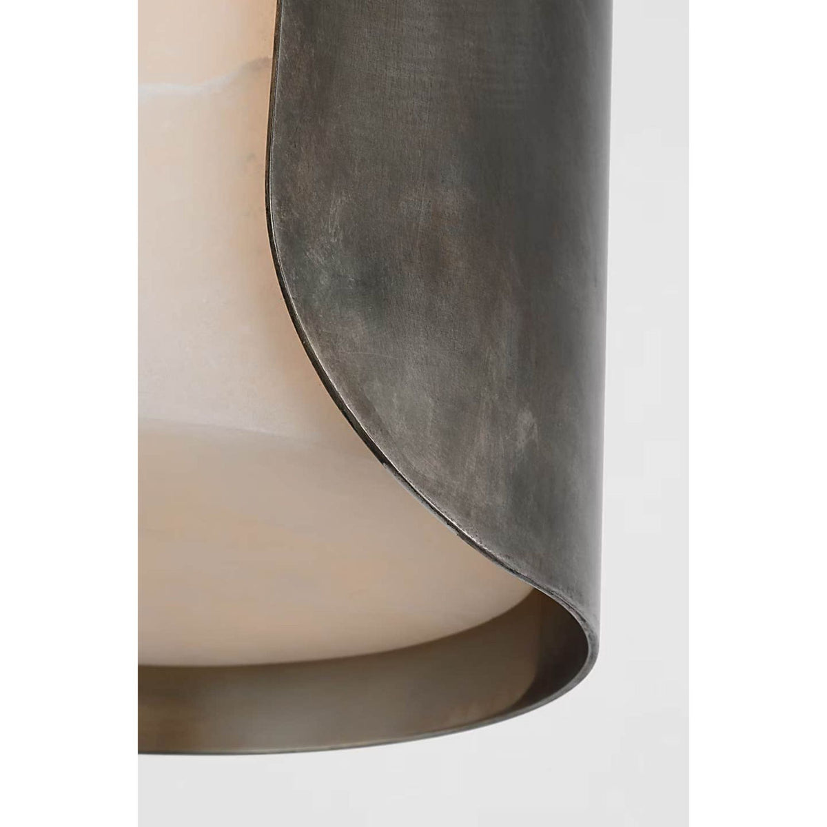 Anne-Marie Barton Armise 8" Pendant in Mottled Pewter with Alabaster W7.5"