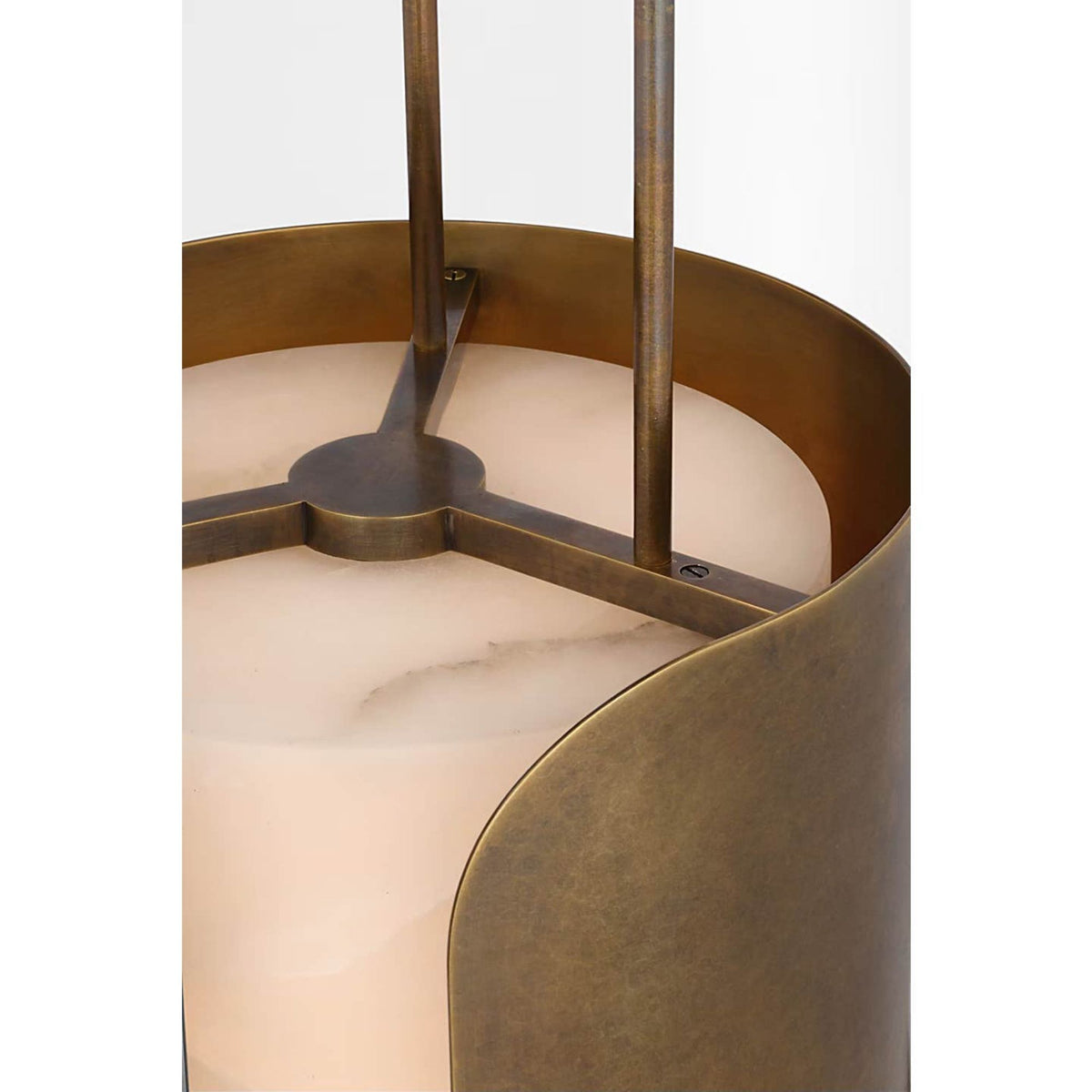 Anne-Marie Barton Armise 11" Pendant in Mottled Brass with Alabaster W11"
