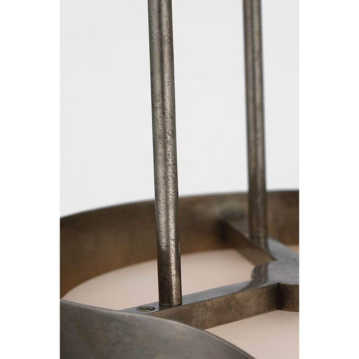 Anne-Marie Barton Armise 11" Pendant in Mottled Pewter with Alabaster W11"