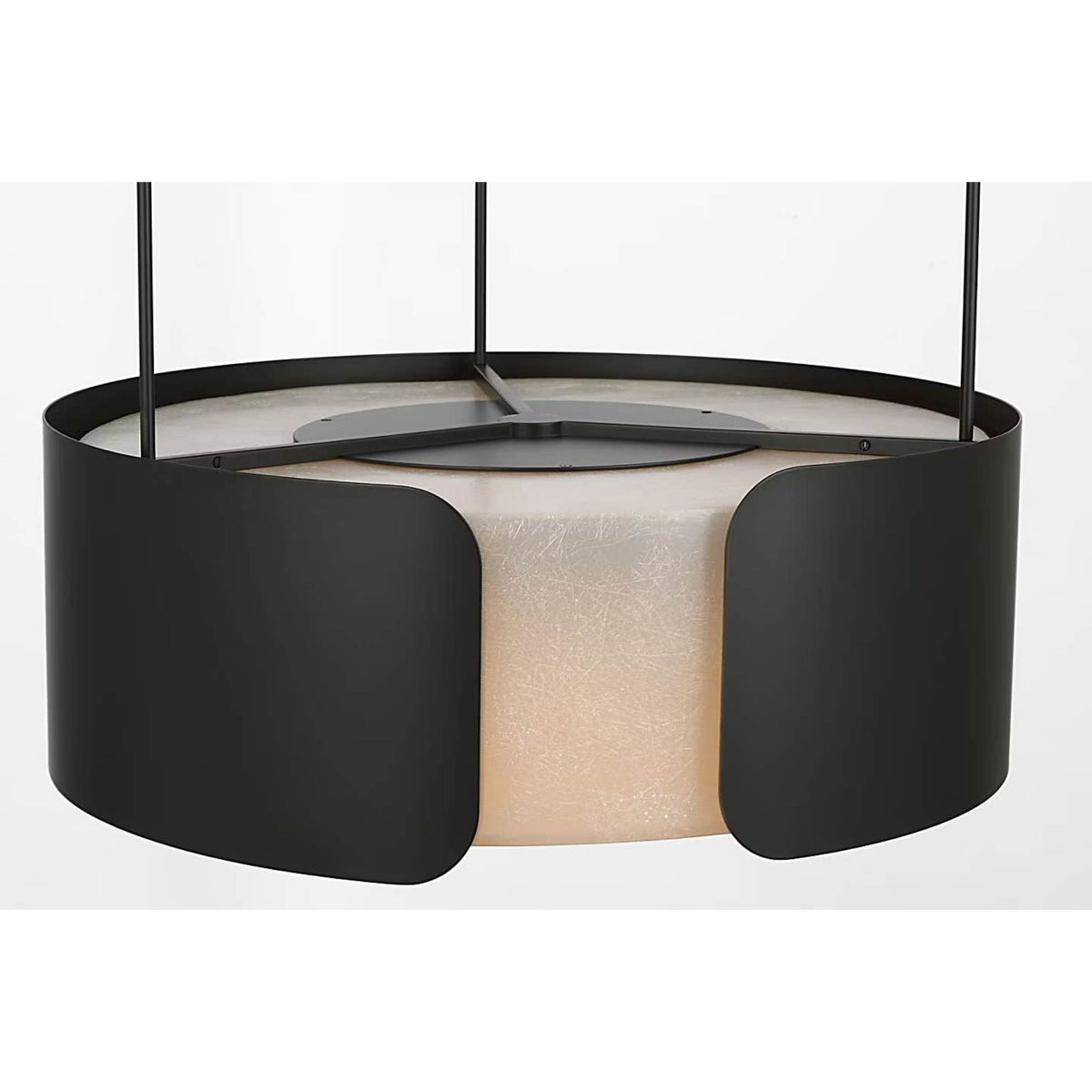Anne-Marie Barton Armise 28" Drum Chandelier in Matte Carbon with Nova Frost W27.5"