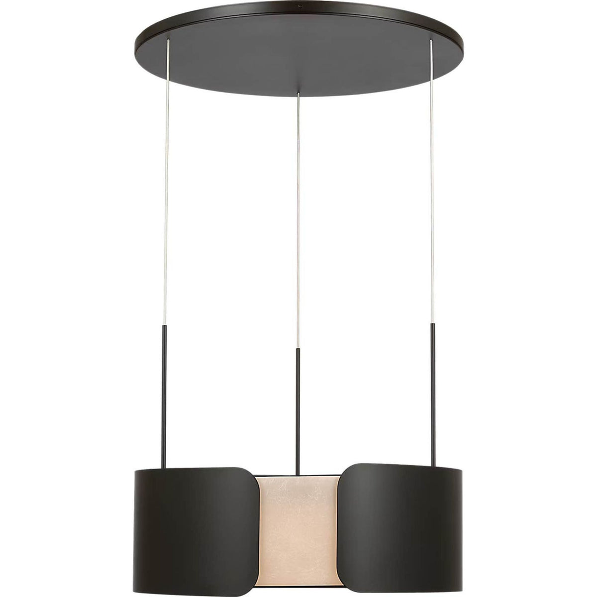Anne-Marie Barton Armise 28" Drum Chandelier in Matte Carbon with Nova Frost W27.5"