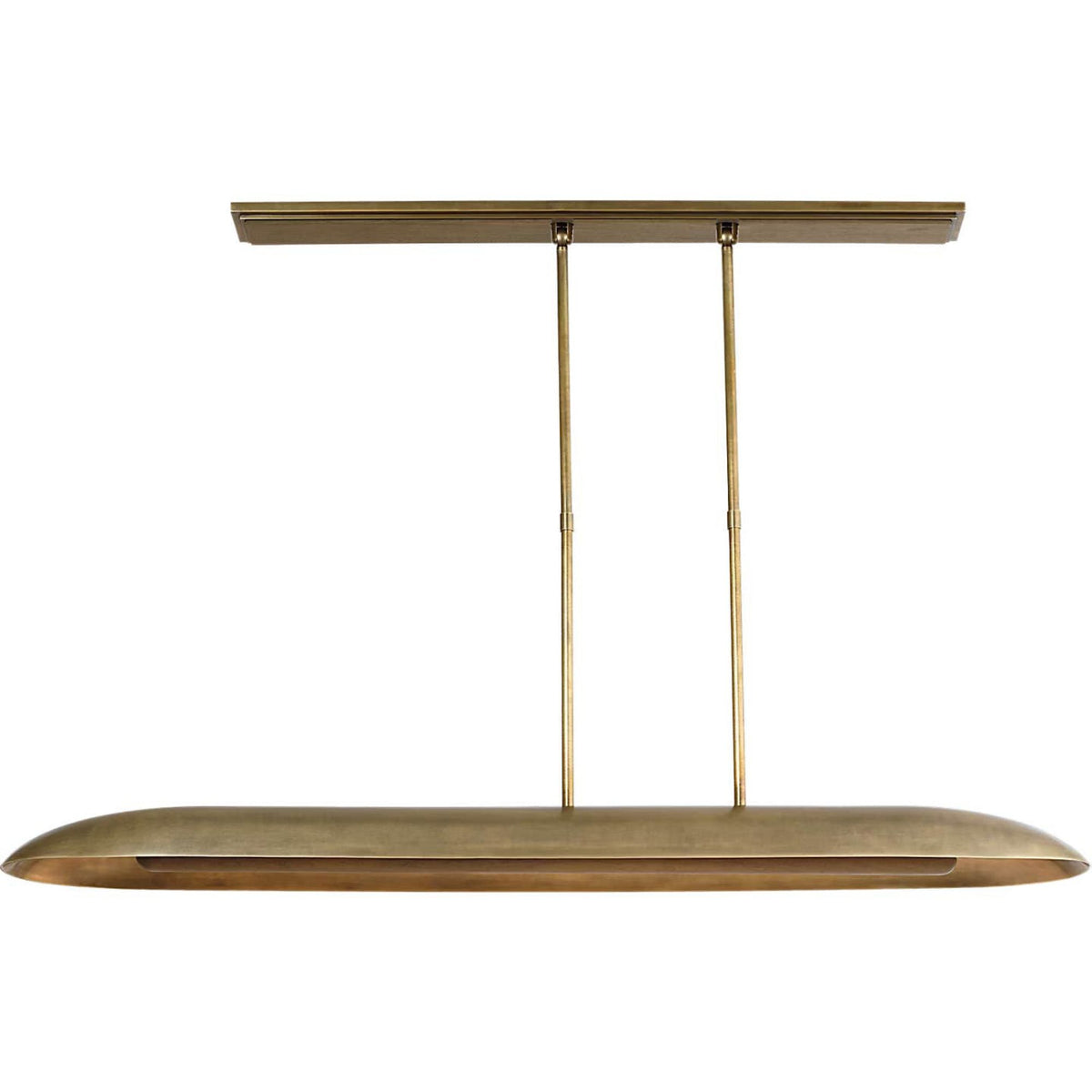Anne-Marie Barton Remi 60" Linear Pendant in Mottled Brass and Warm Walnut W12" x 59.75"