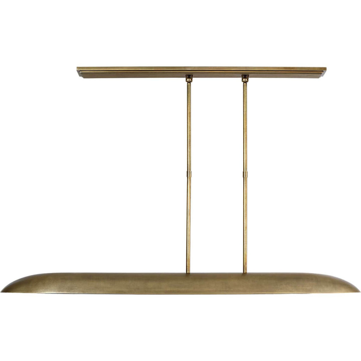 Anne-Marie Barton Remi 60" Linear Pendant in Mottled Brass and Warm Walnut W12" x 59.75"