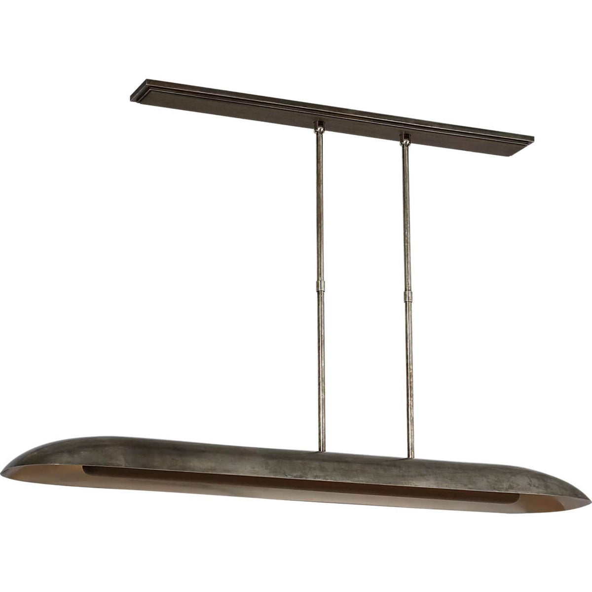 Anne-Marie Barton Remi 60" Linear Pendant in Mottled Pewter and Warm Walnut W12" x 59.75"