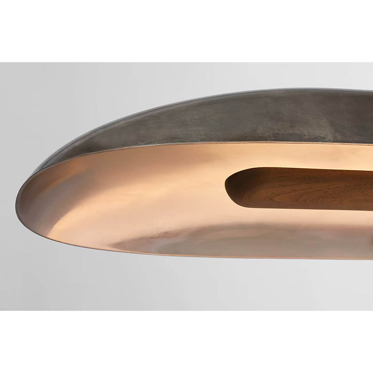 Anne-Marie Barton Remi 60" Linear Pendant in Mottled Pewter and Warm Walnut W12" x 59.75"