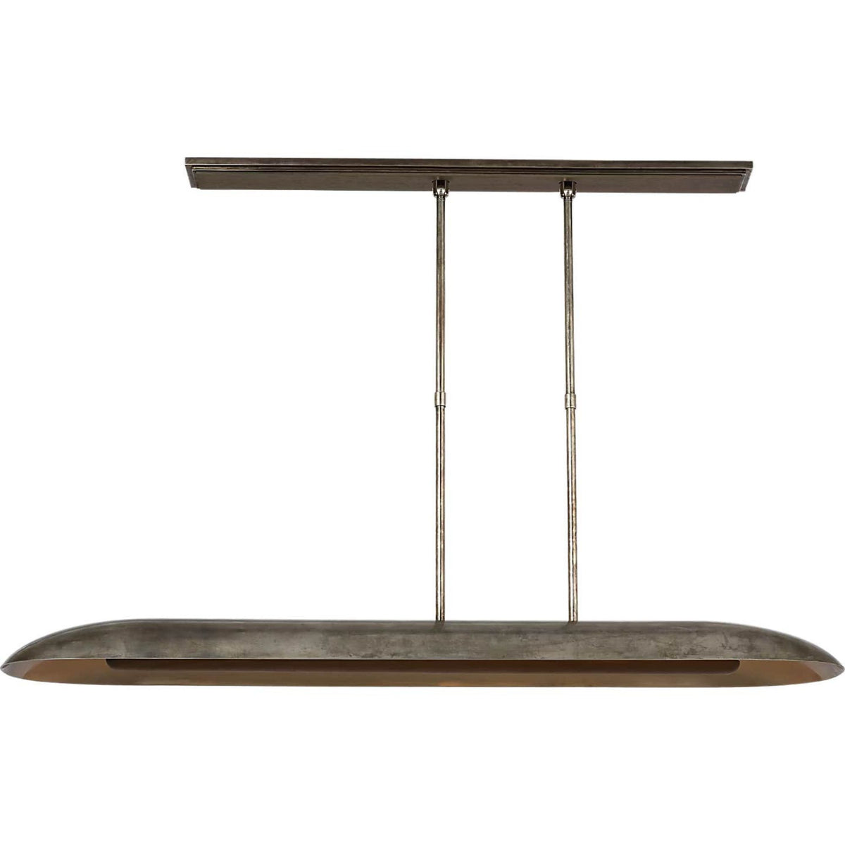 Anne-Marie Barton Remi 60" Linear Pendant in Mottled Pewter and Warm Walnut W12" x 59.75"