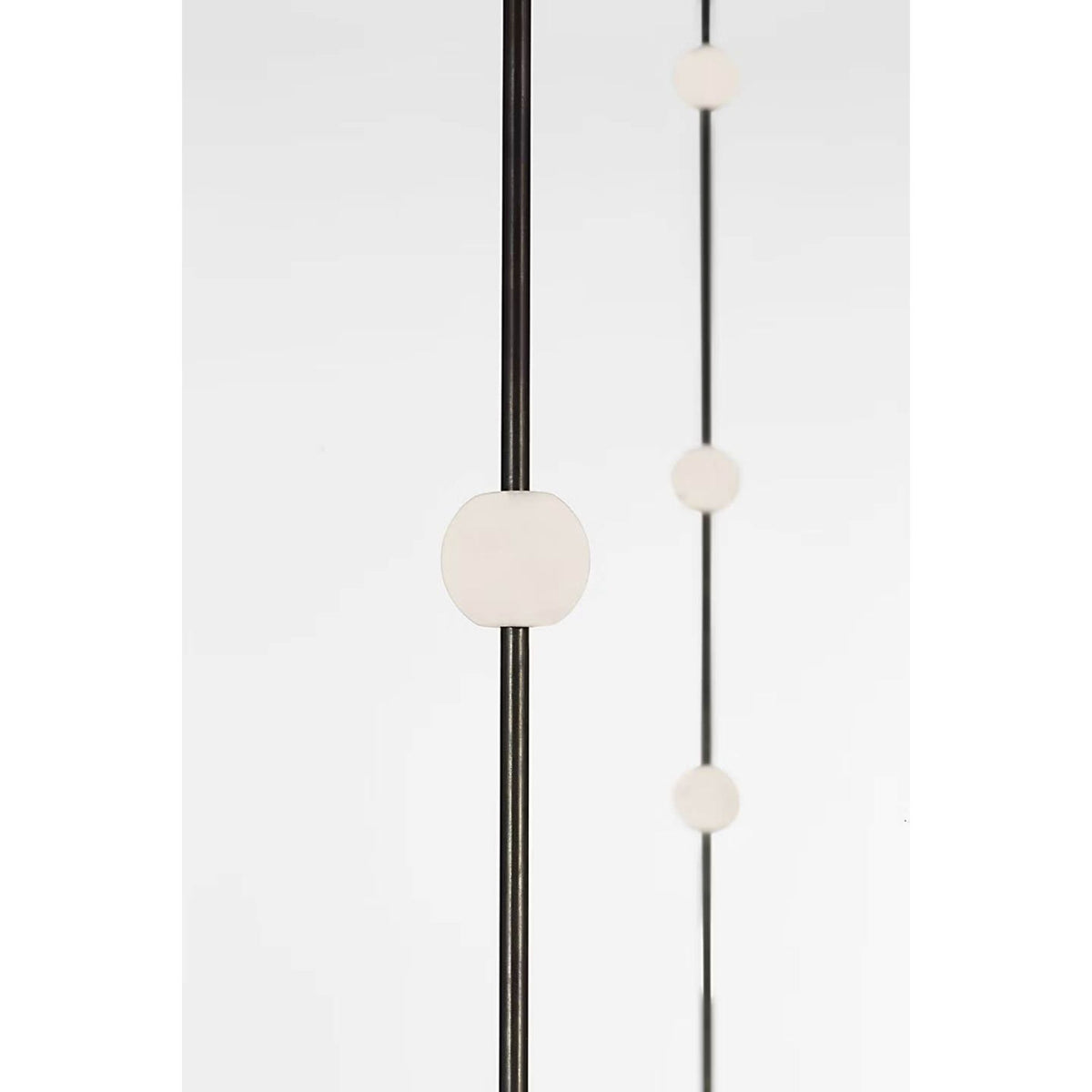 Anne-Marie Barton Marcell 56" Linear Chandelier in Bronze with Alabaster W2.75" x 56"