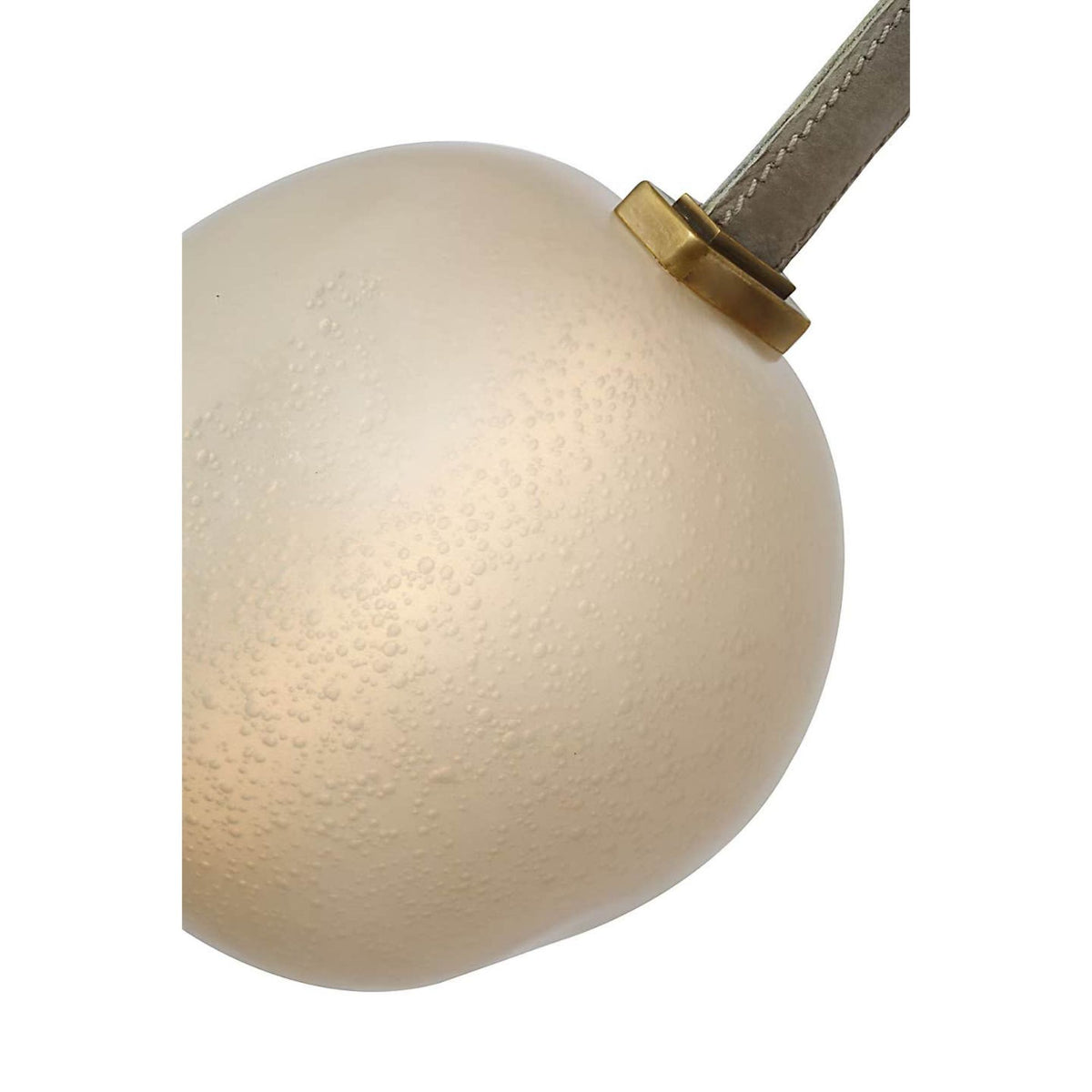 Anne-Marie Barton Dune Belted Light in Ash Suede and Mottled Brass with Fizzy Nude Glass W8" - 58.5" x H50.25" - 98.5"