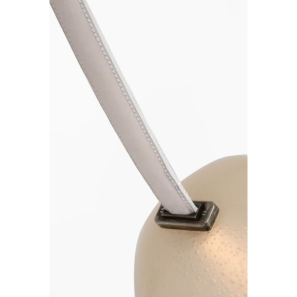 Anne-Marie Barton Dune Belted Light in Bone Suede and Mottled Pewter with Fizzy Nude Glass W8" - 58.5" x H50.25" - 98.5"