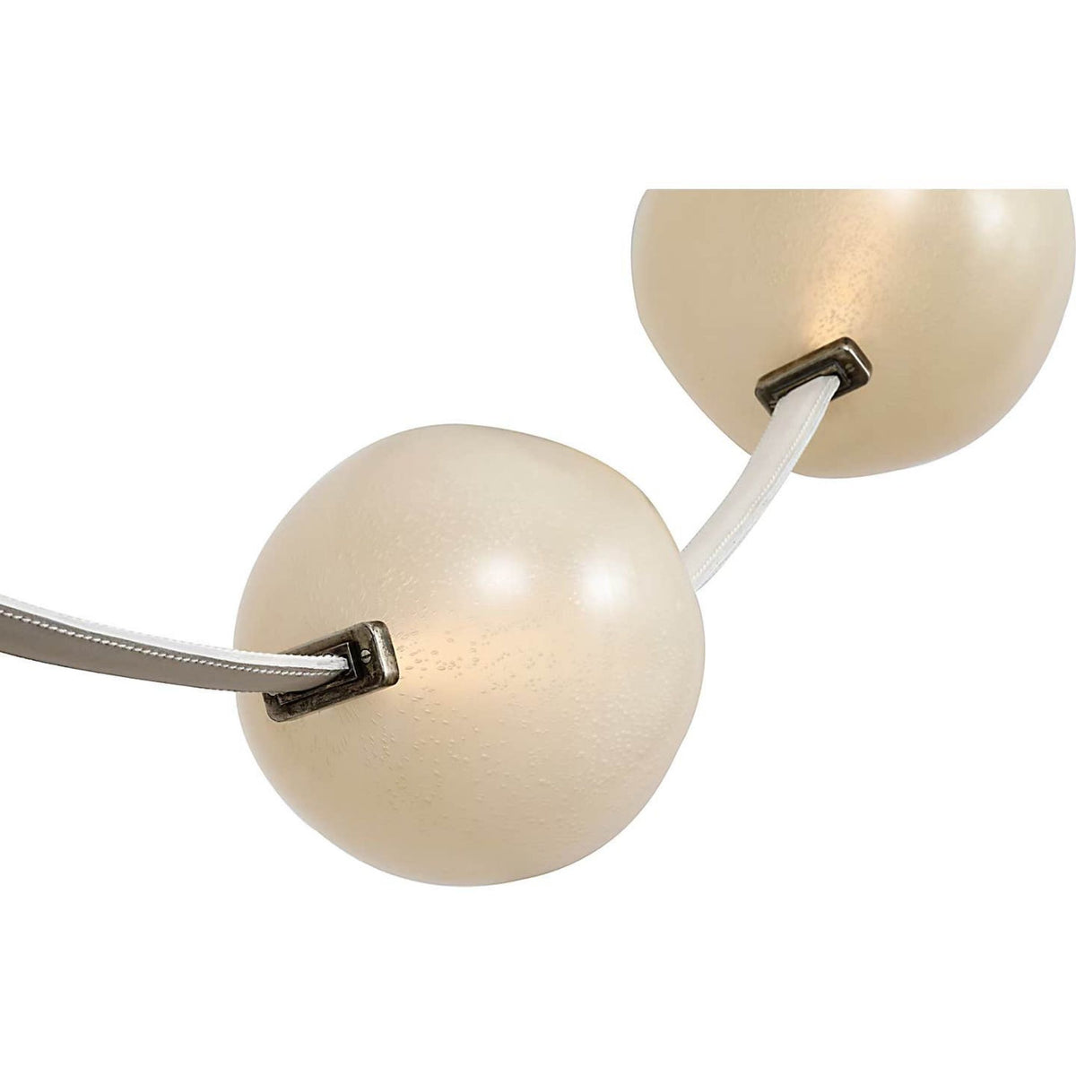 Anne-Marie Barton Dune Belted Light in Bone Suede and Mottled Pewter with Fizzy Nude Glass W8" - 58.5" x H50.25" - 98.5"