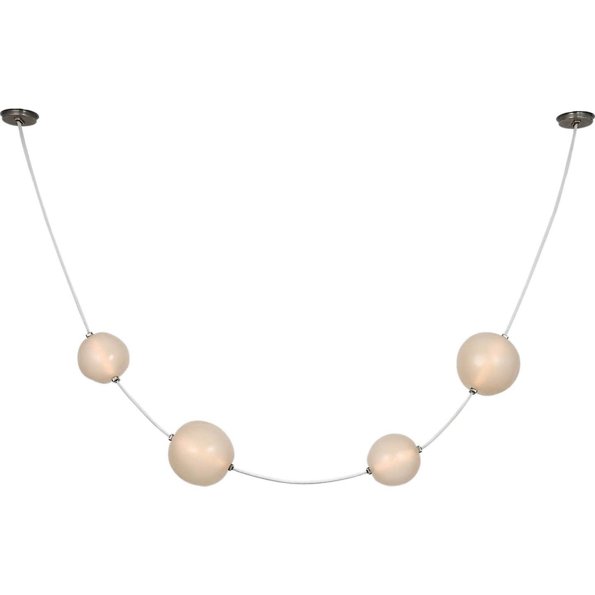 Anne-Marie Barton Dune Belted Light in Bone Suede and Mottled Pewter with Fizzy Nude Glass W8" - 58.5" x H50.25" - 98.5"