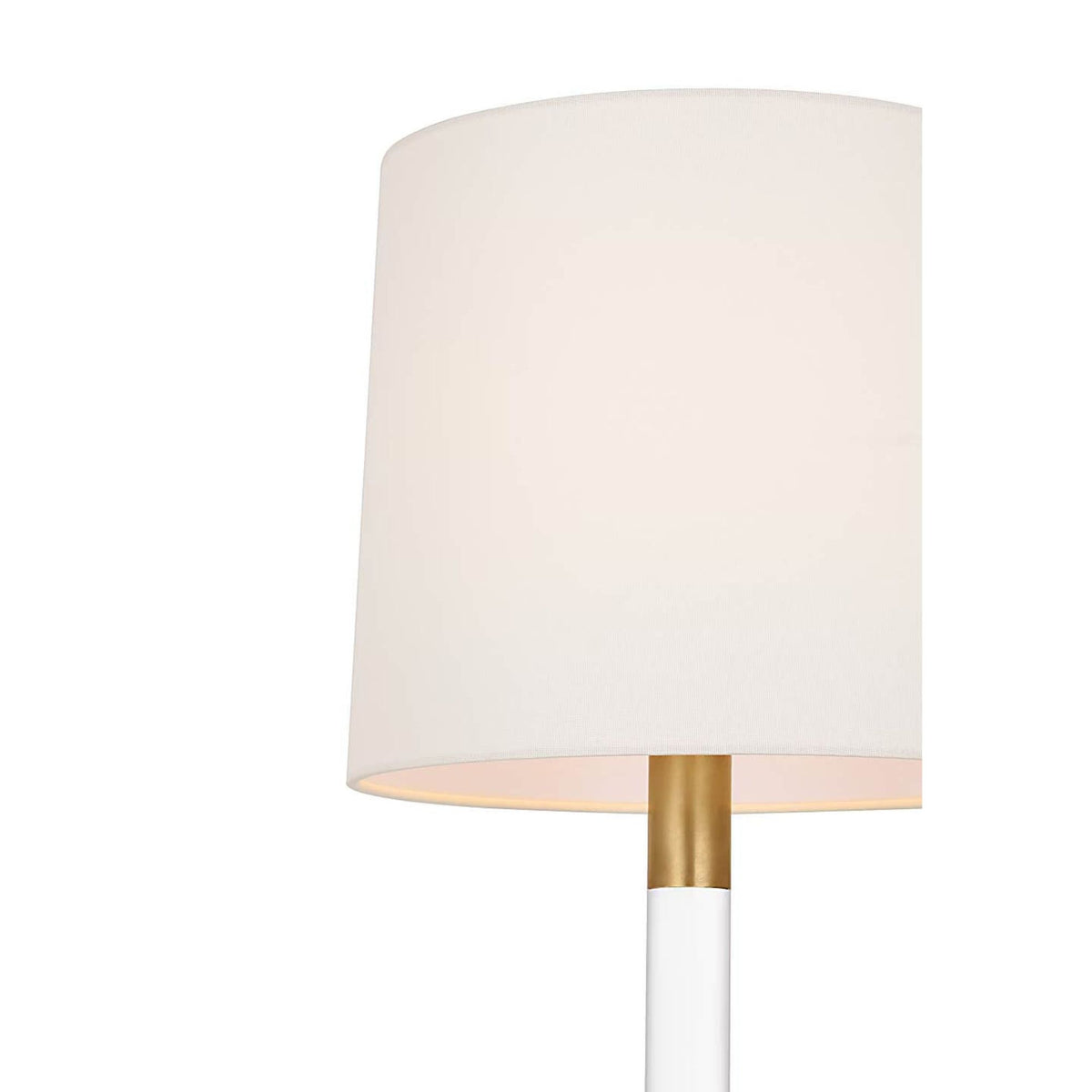 AERIN Riga 53" Cordless Floor Lamp in Crystal and Hand-Rubbed Antique Brass with Linen Shade W11.75" x H53"
