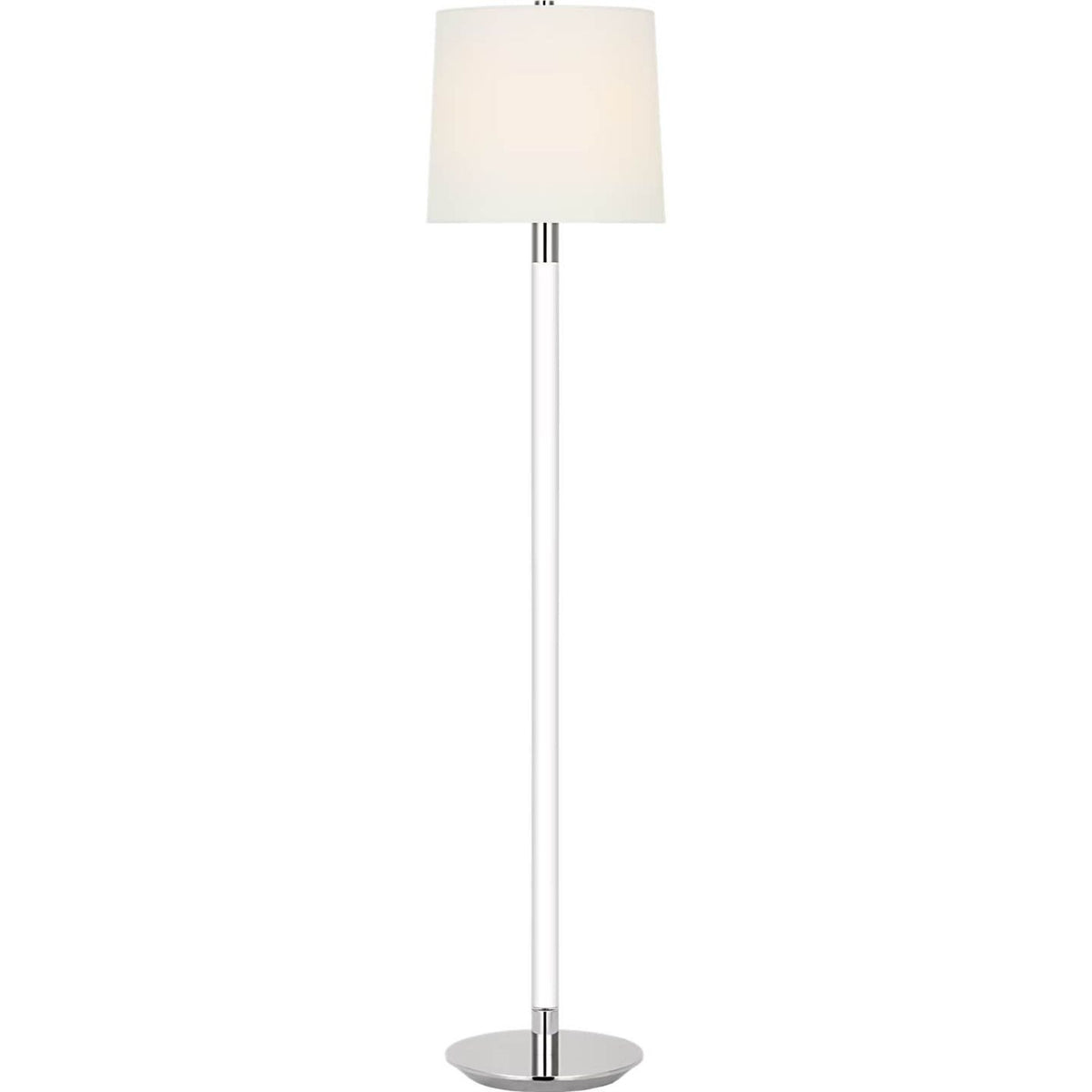AERIN Riga 53" Cordless Floor Lamp in Crystal and Polished Nickel with Linen Shade W11.75" x H53"