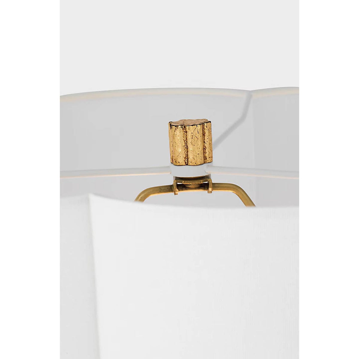 AERIN Shae 65" Sculpted Floor Lamp in Gilded Iron with Linen Scallop Shade W18" x H64.5"