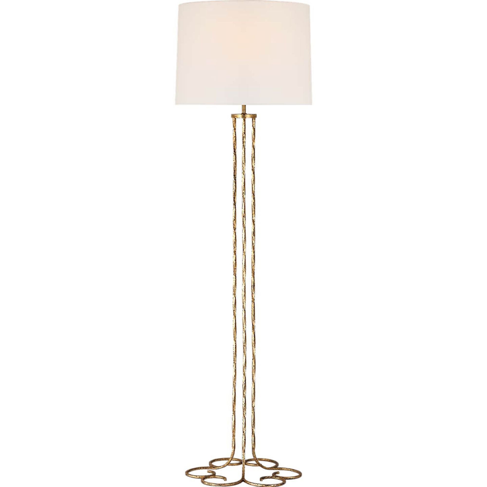 AERIN Shae 65" Sculpted Floor Lamp in Gilded Iron with Linen Shade W20" x H64.5"