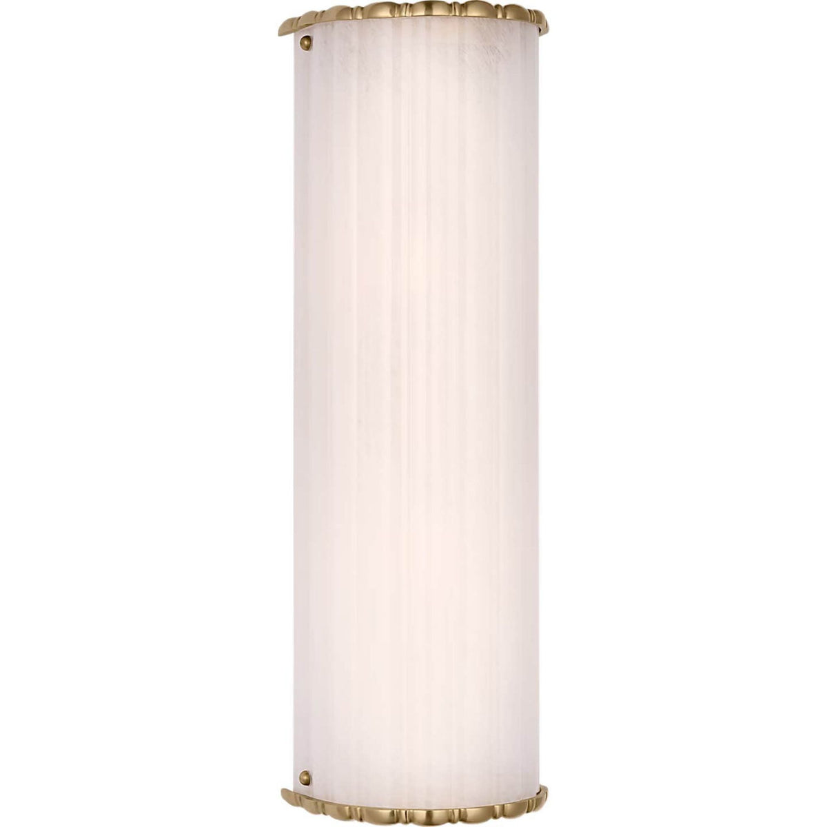 AERIN Rosehill 20" Linear Sconce in Hand-Rubbed Antique Brass with White Strie Glass W6.5" x H20" x E5.25"