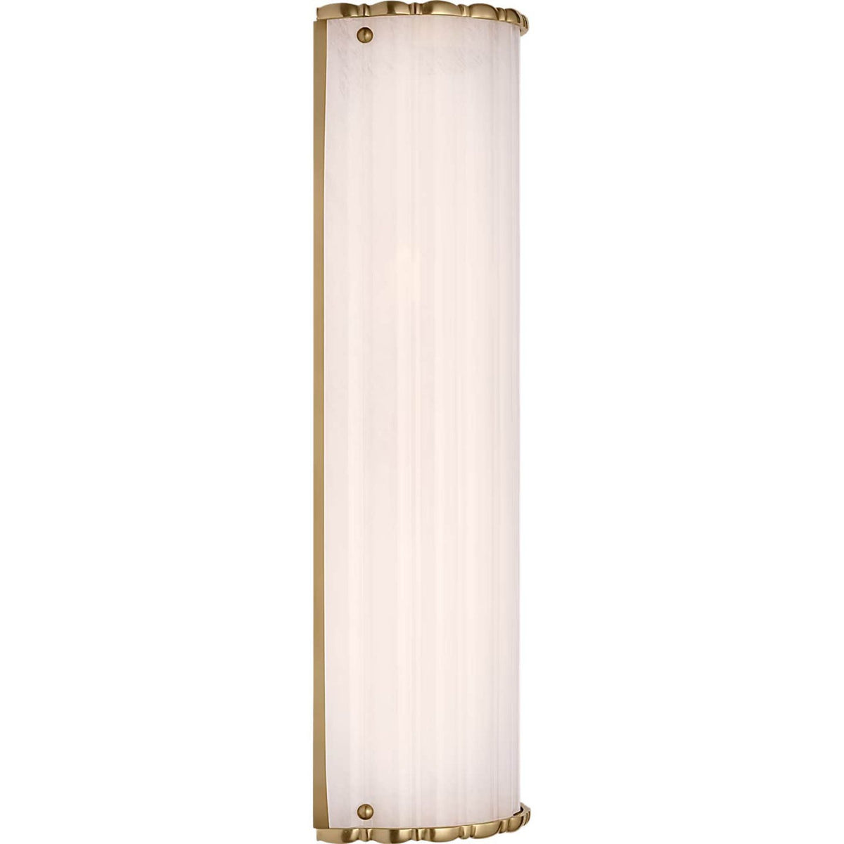 AERIN Rosehill 20" Linear Sconce in Hand-Rubbed Antique Brass with White Strie Glass W6.5" x H20" x E5.25"