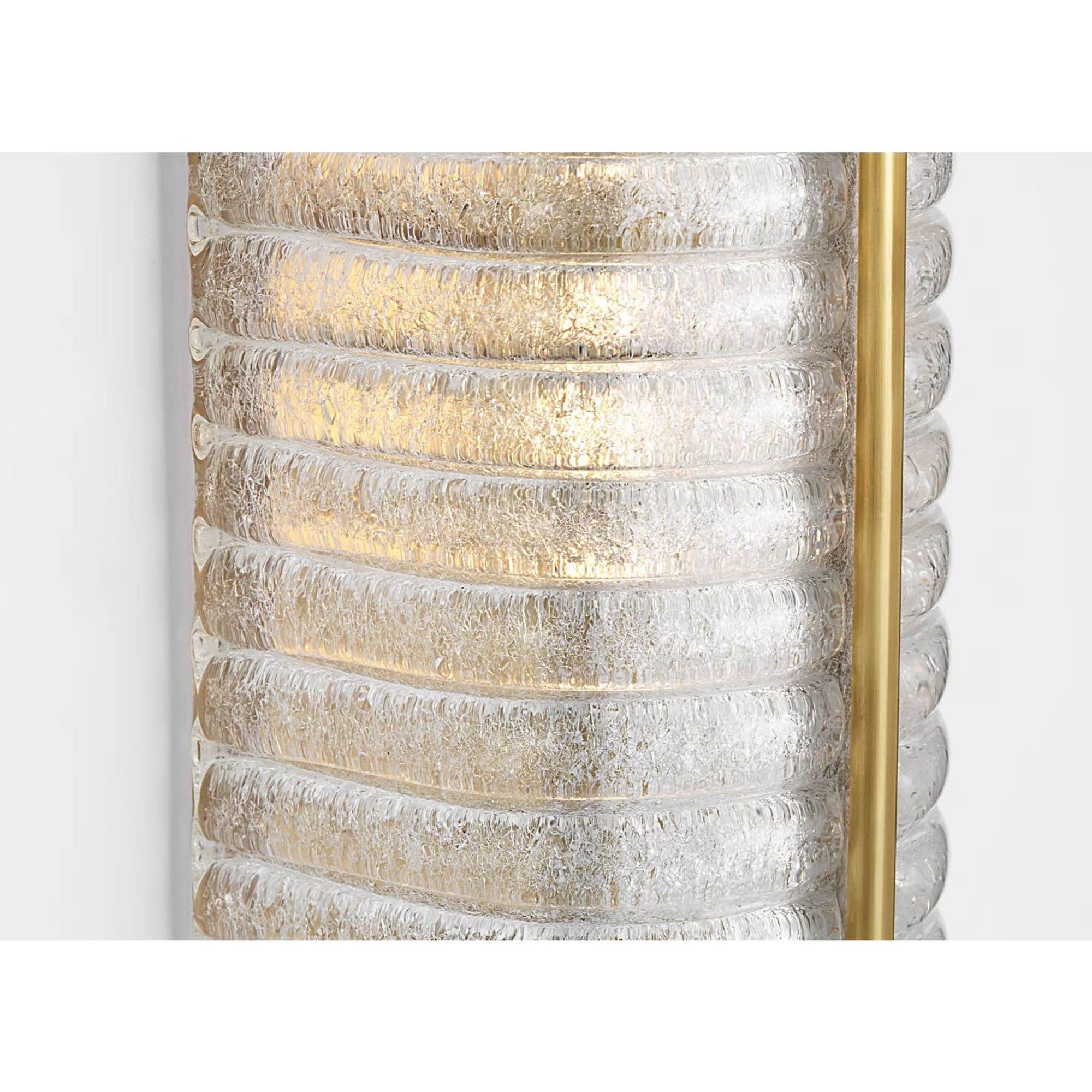 AERIN Claude 20" Linear Sconce in Hand-Rubbed Antique Brass with Clear Graniglia Glass W5.5" x H20" x E4.75"