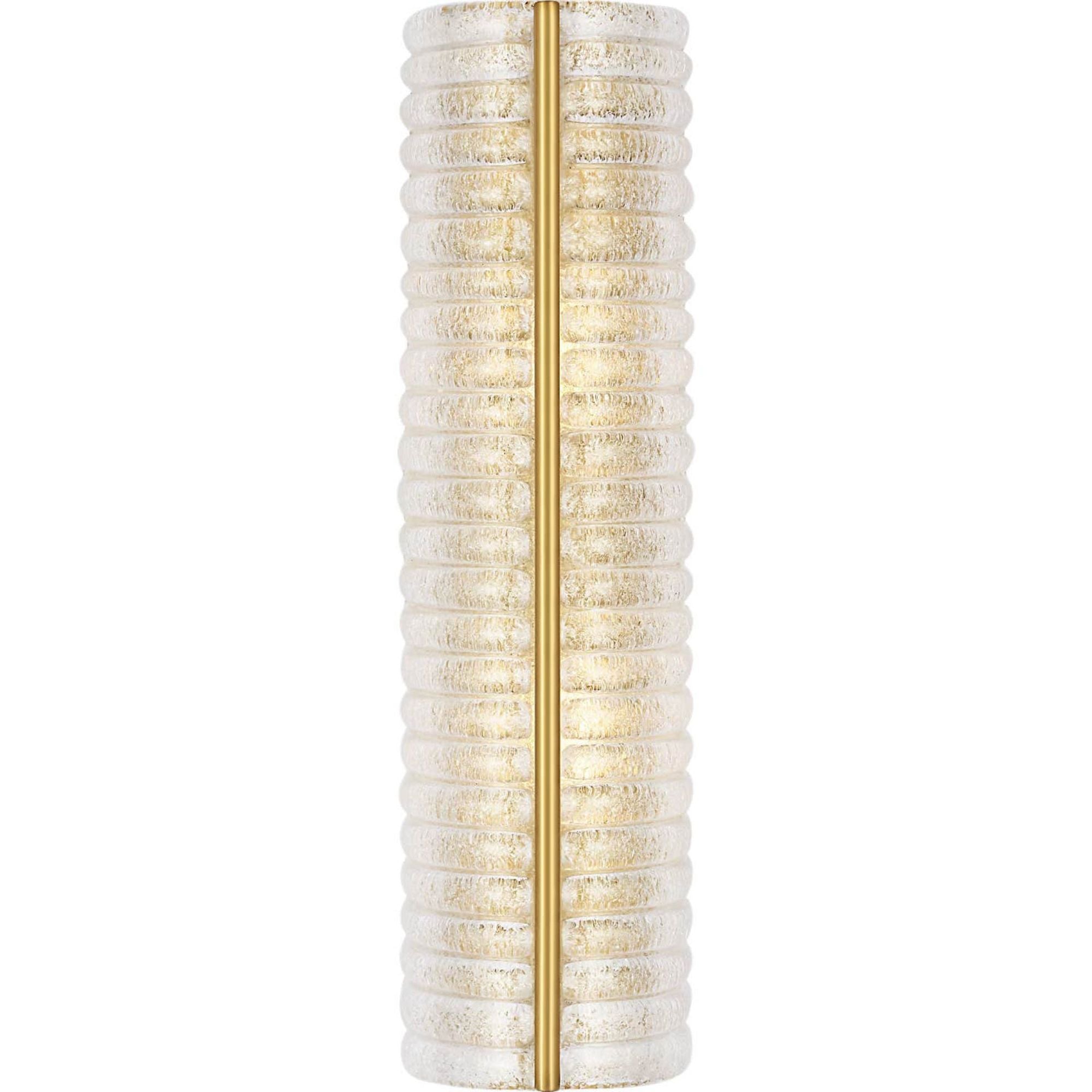 AERIN Claude 20" Linear Sconce in Hand-Rubbed Antique Brass with Clear Graniglia Glass W5.5" x H20" x E4.75"