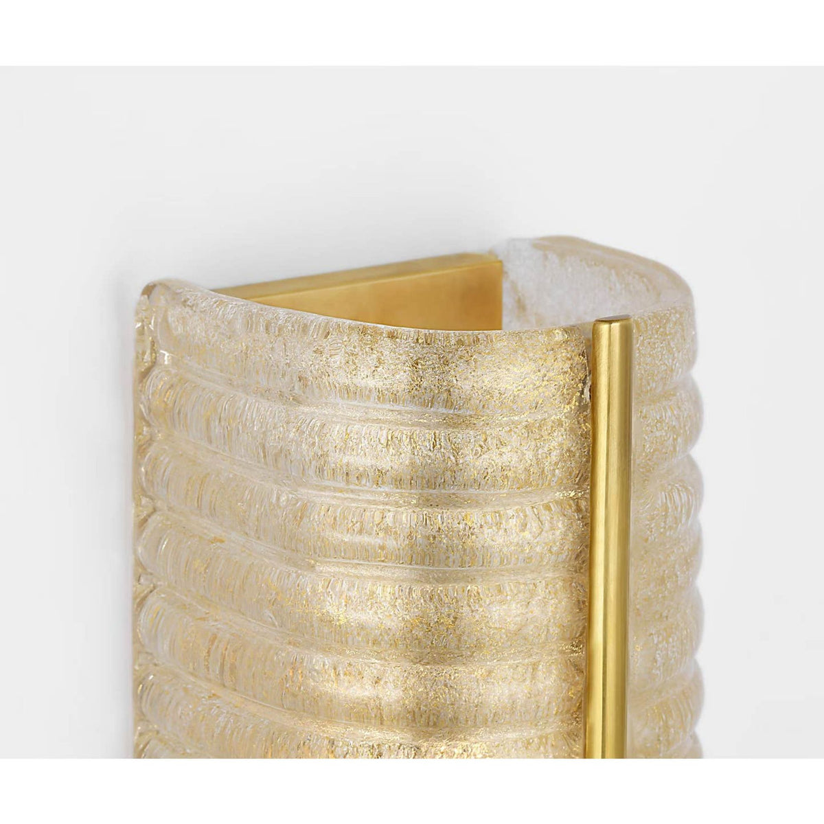AERIN Claude 20" Linear Sconce in Hand-Rubbed Antique Brass with Gold Graniglia Glass W5.5" x H20" x E4.75"