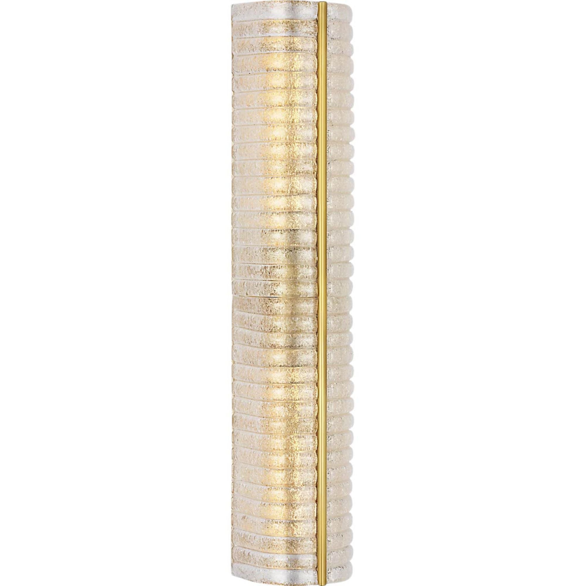AERIN Claude 27" Linear Sconce in Hand-Rubbed Antique Brass with Clear Graniglia Glass W5.5" x H27" x E4.75"