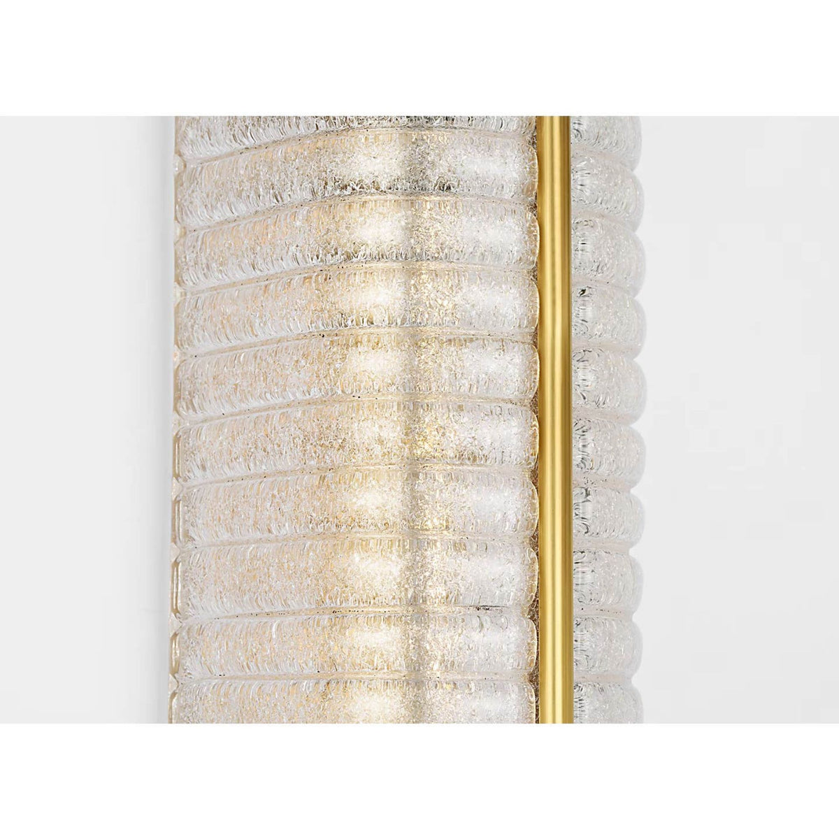 AERIN Claude 27" Linear Sconce in Hand-Rubbed Antique Brass with Clear Graniglia Glass W5.5" x H27" x E4.75"