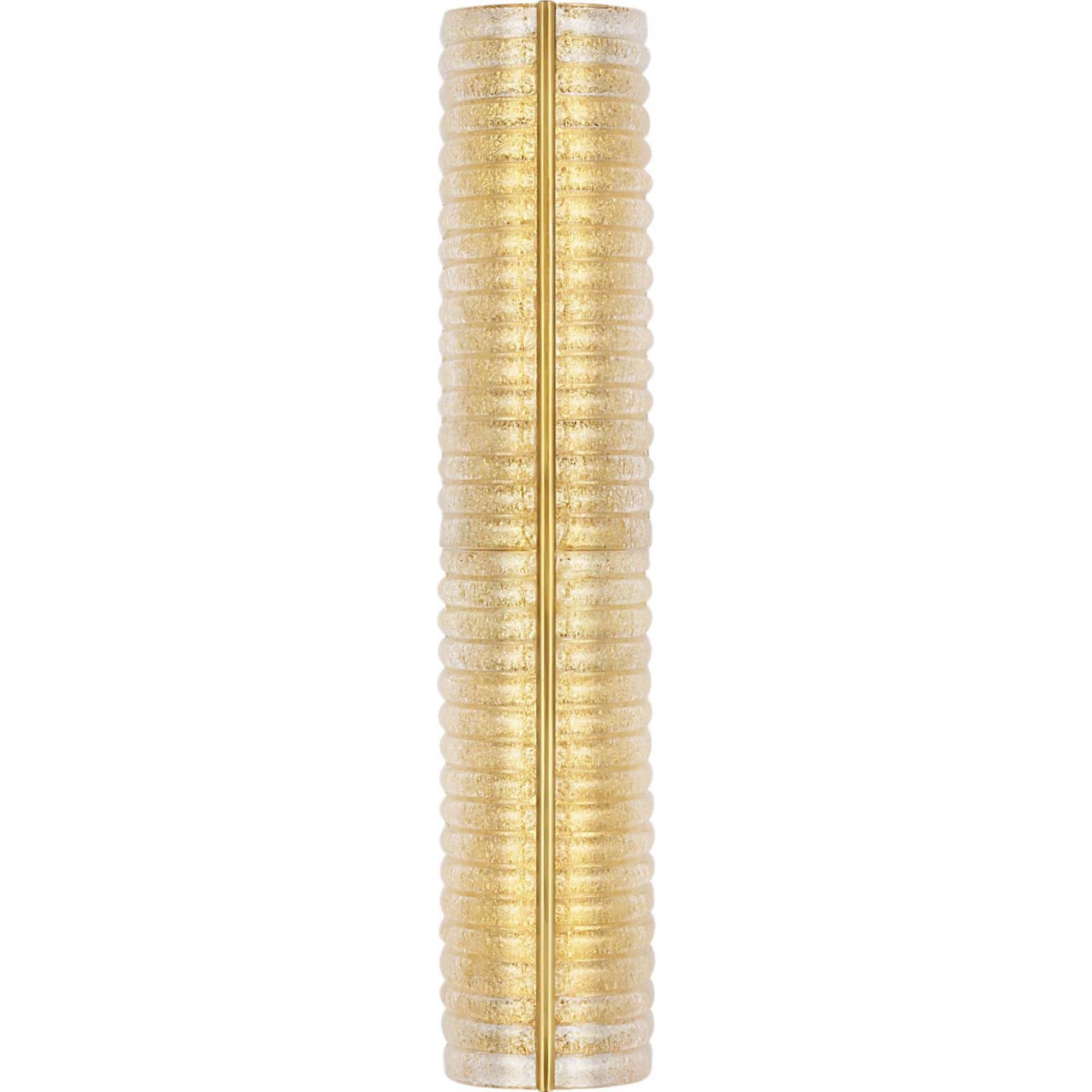 AERIN Claude 27" Linear Sconce in Hand-Rubbed Antique Brass with Gold Graniglia Glass W5.5" x H27" x E4.75"