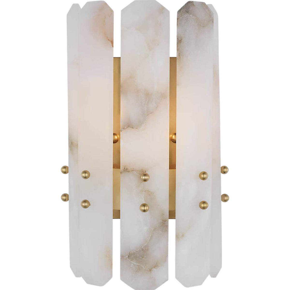 AERIN Bonnington Wall Sconce in Hand-Rubbed Antique Brass with Alabaster W6.75" x H12" x E4.75"